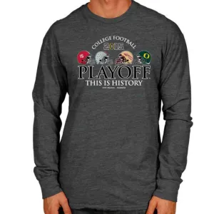 2015 College Football Playoffs Gray 4 Team This is History Long Sleeve T-Shirt