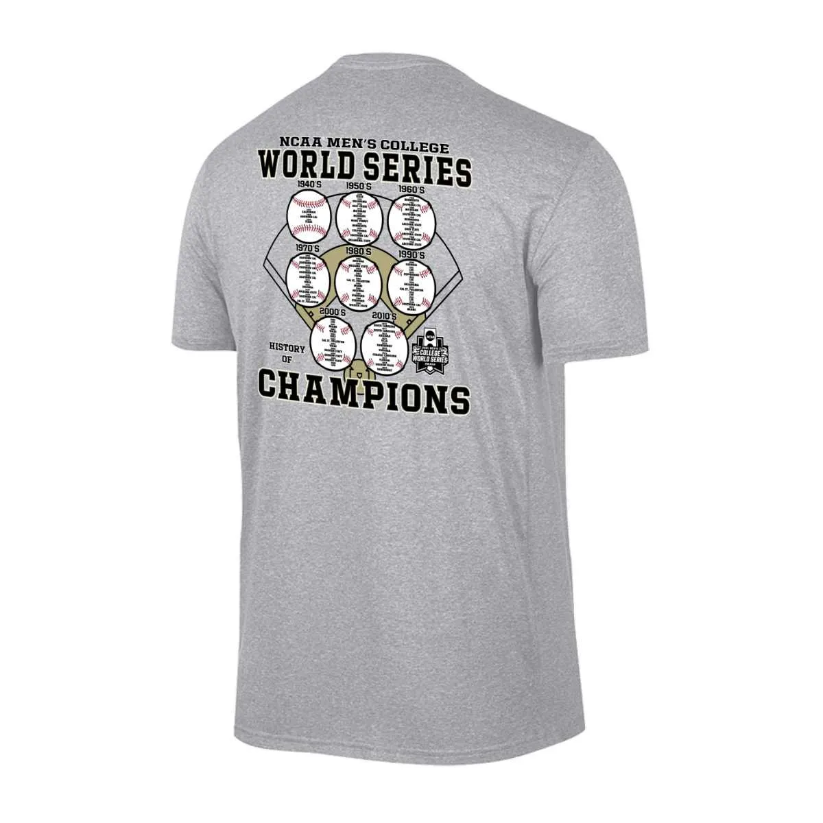 2021 Men's College World Series CWS 8 Team Baseball History of Champions T-Shirt