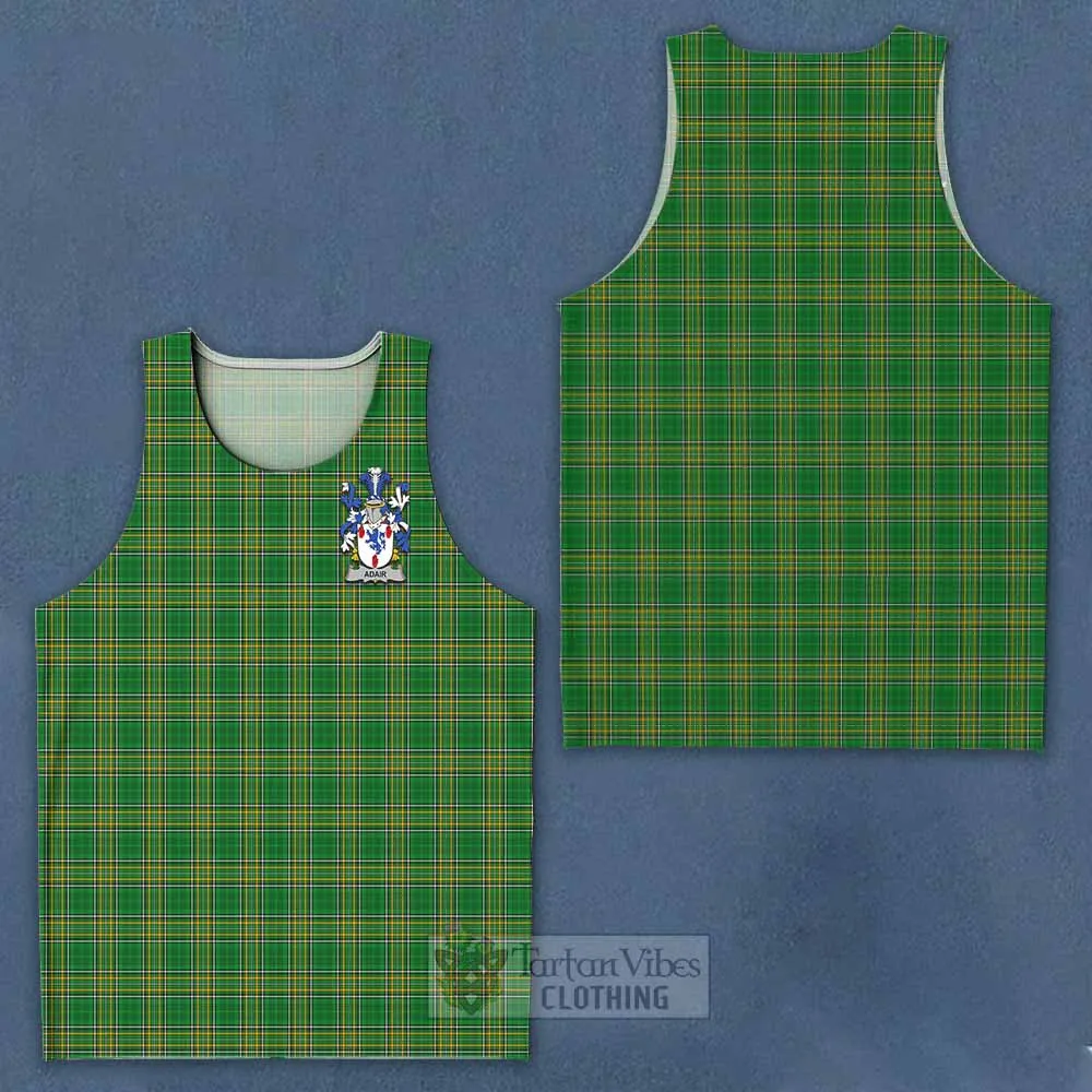 Adair Irish Clan Tartan Men's Tank Top with Coat of Arms