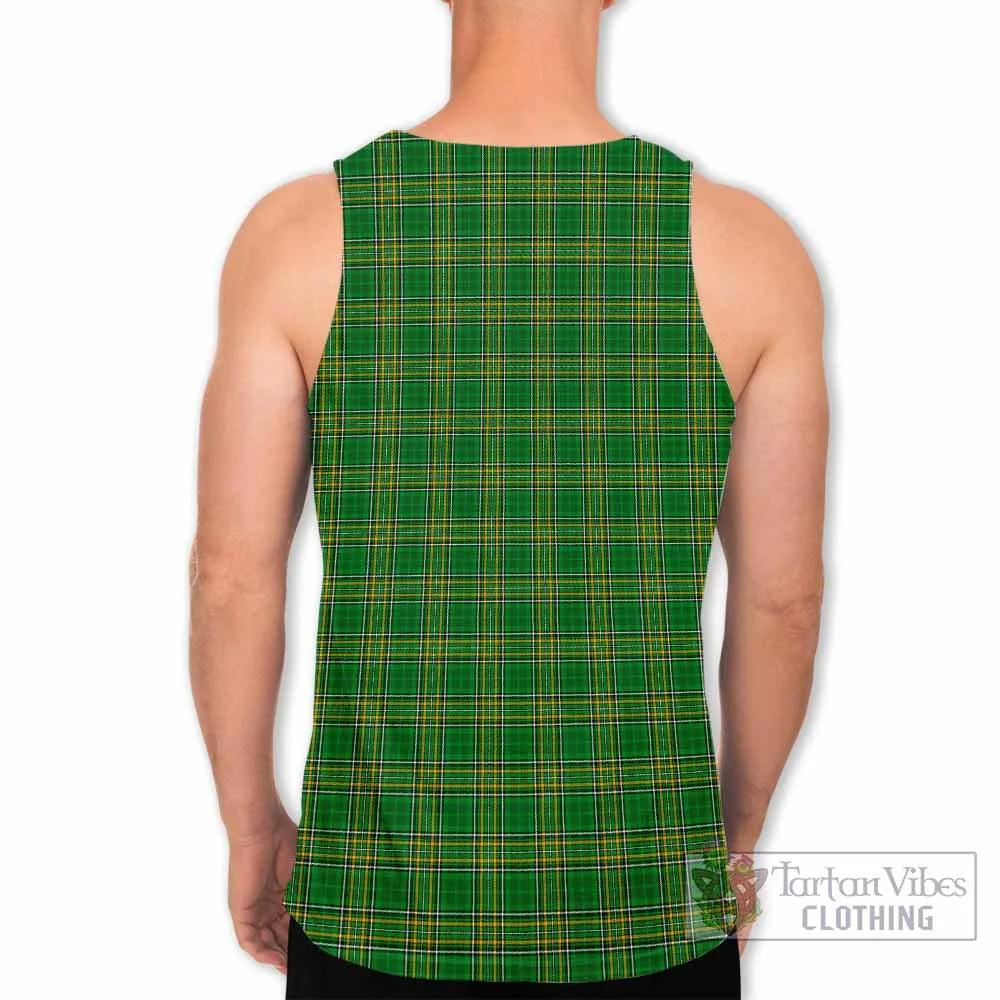 Adair Irish Clan Tartan Men's Tank Top with Coat of Arms