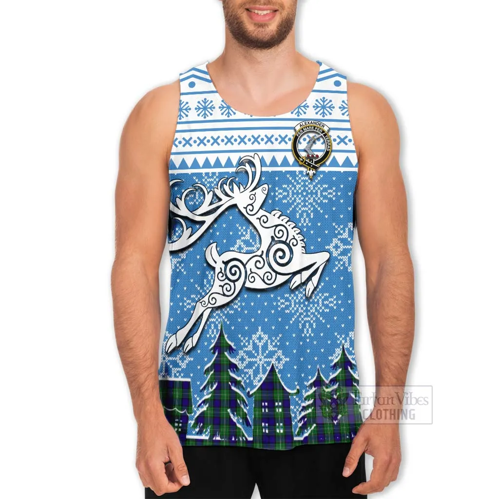 Alexander Clan Christmas Men's Tank Top Celtic Reindeer Style