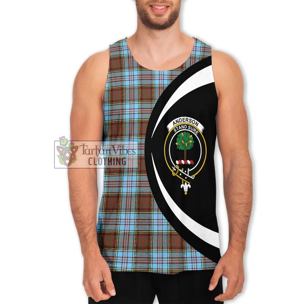 Anderson Ancient Tartan Men's Tank Top with Family Crest Circle Style