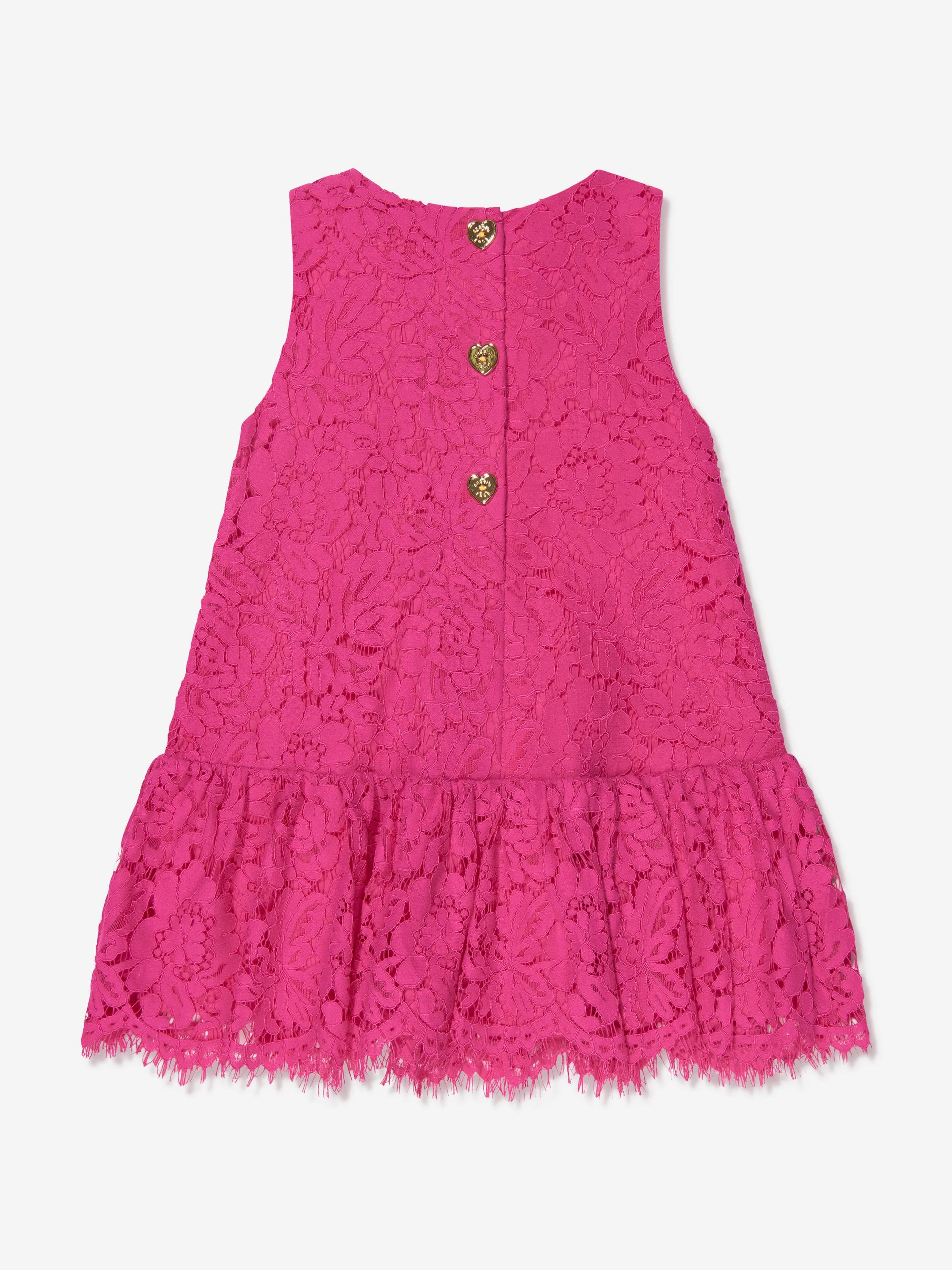 Angels Face Girls Sleeveless Lace Nel Dress in Pink