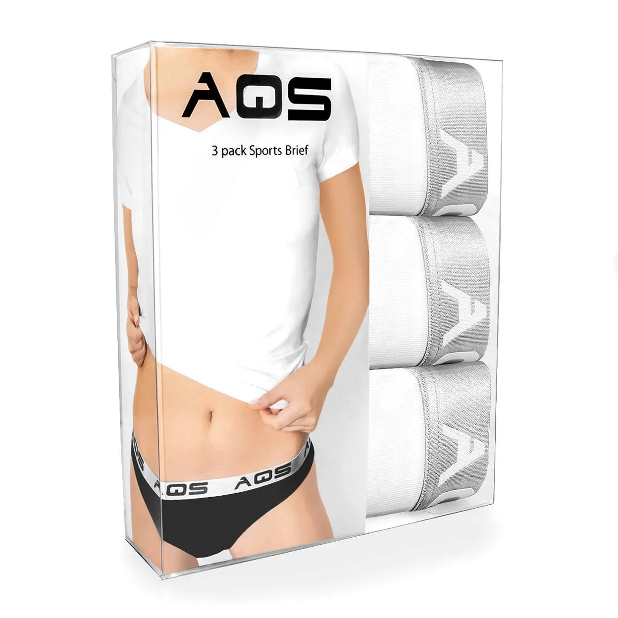 AQS Ladies White Cotton Bikini Underwear - 3 Pack Three-pack of womens