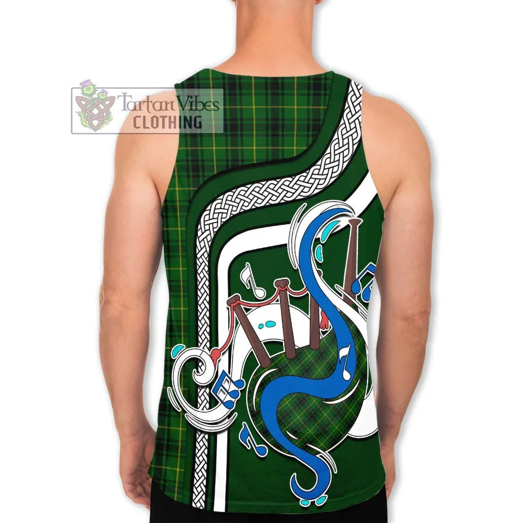 Arthur Tartan Men's Tank Top with Epic Bagpipe Style