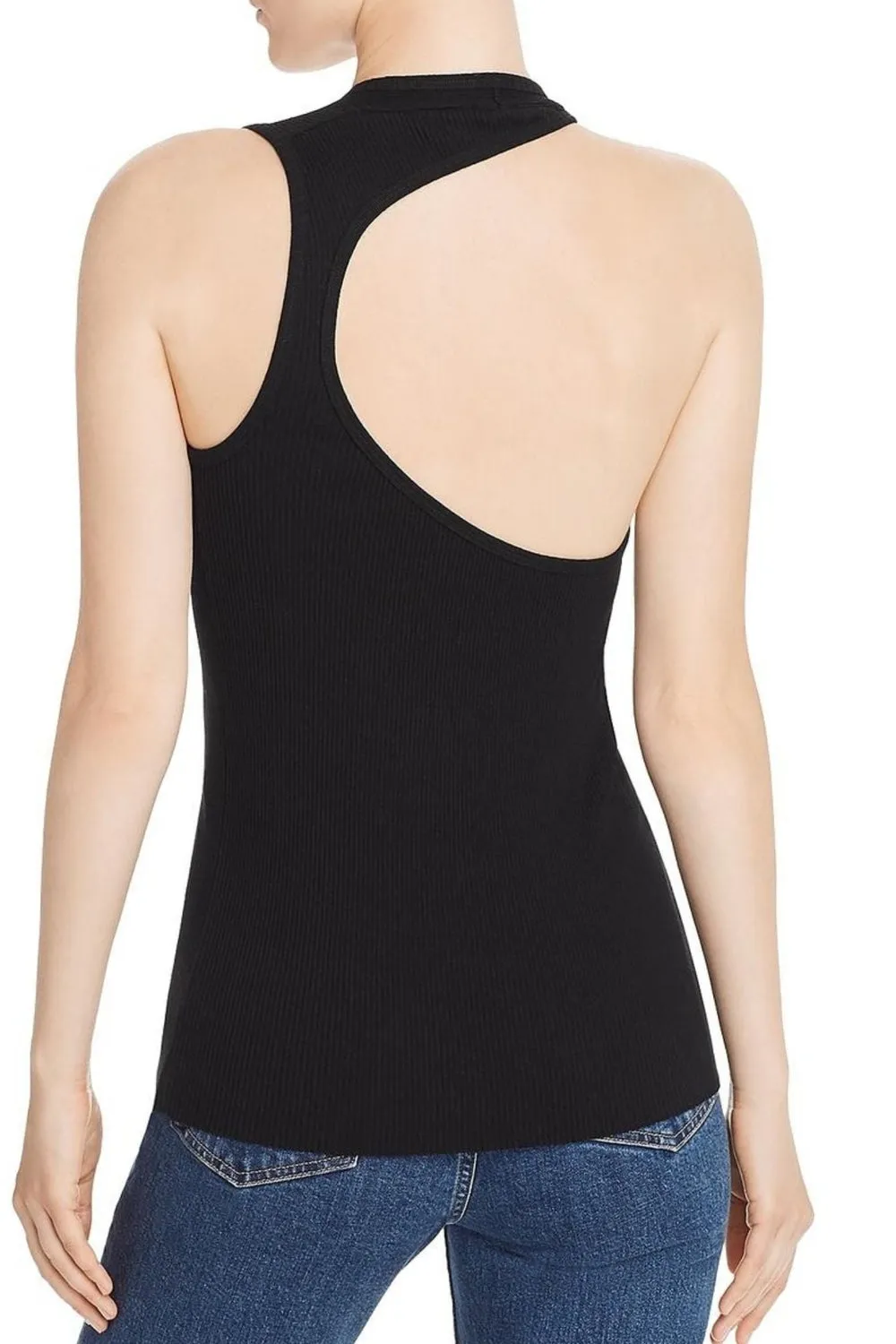 Asymmetric Pulled Rib Tank Top