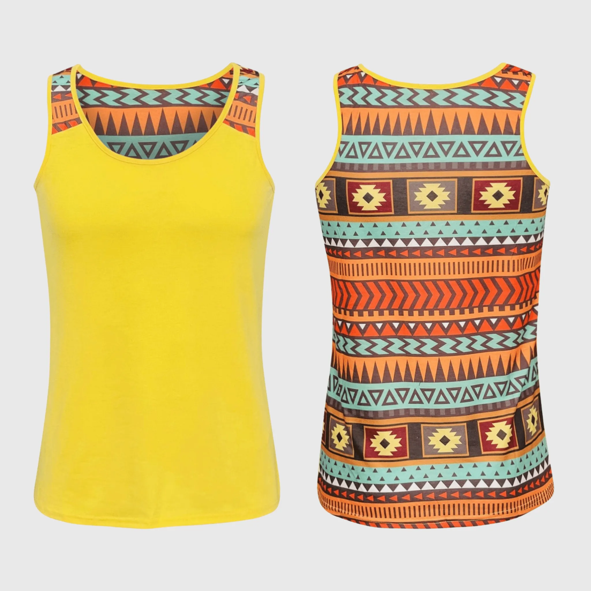 Aztec Yellow Polyester Tank Top