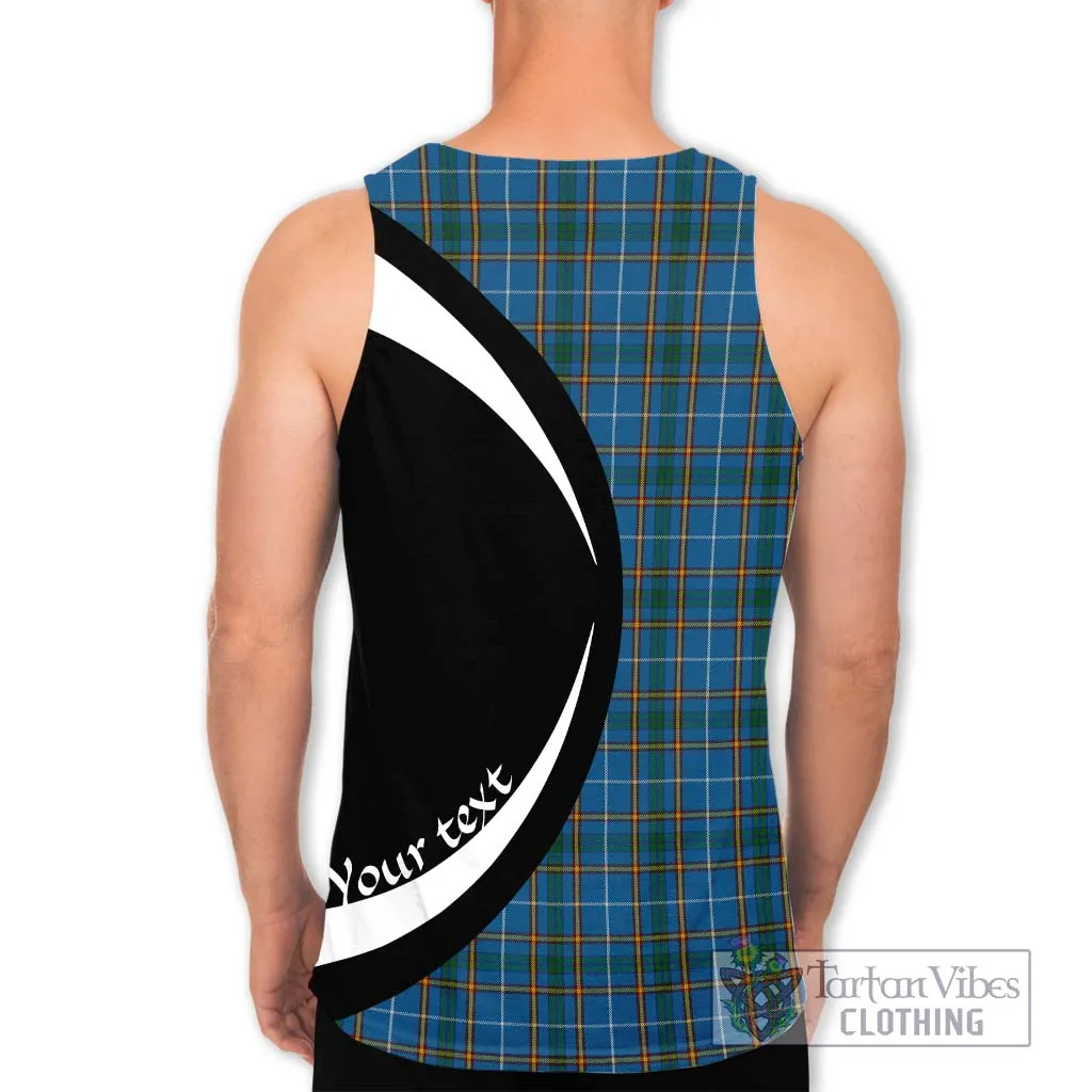 Bain Tartan Men's Tank Top with Family Crest Circle Style