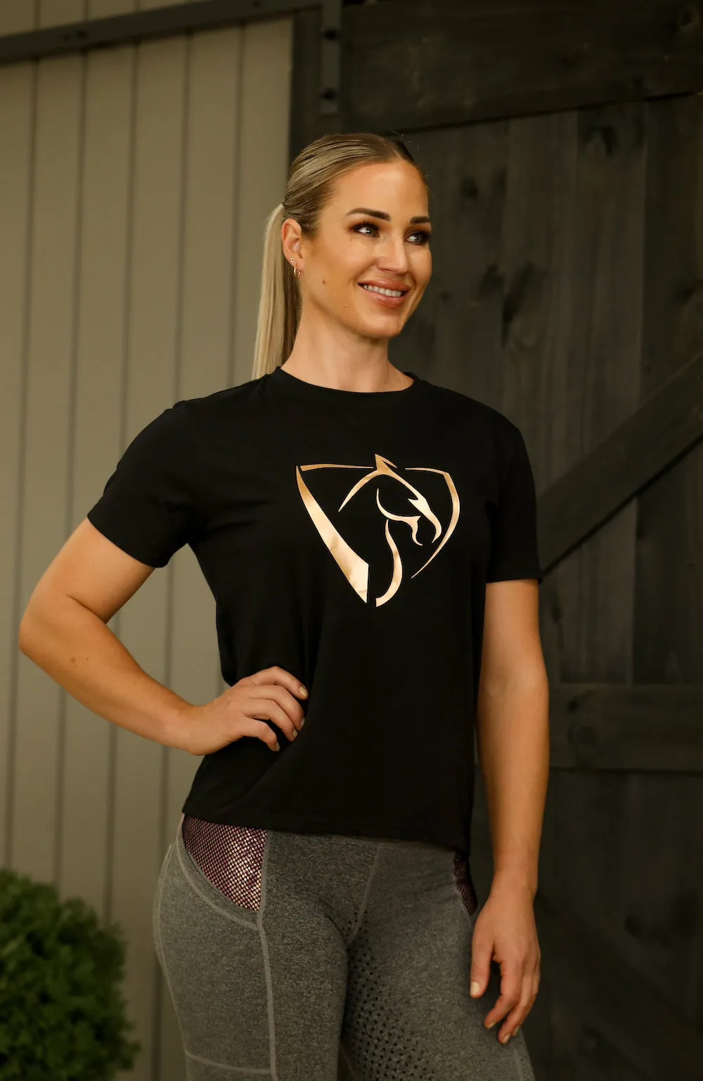 BARE Black & Rose Gold Logo T-Shirt