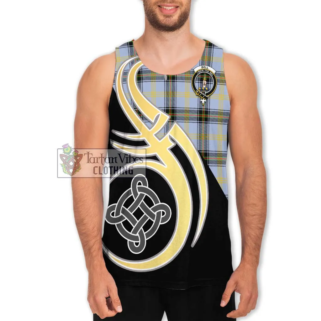 Bell of the Borders Tartan Men's Tank Top with Family Crest and Celtic Symbol Style