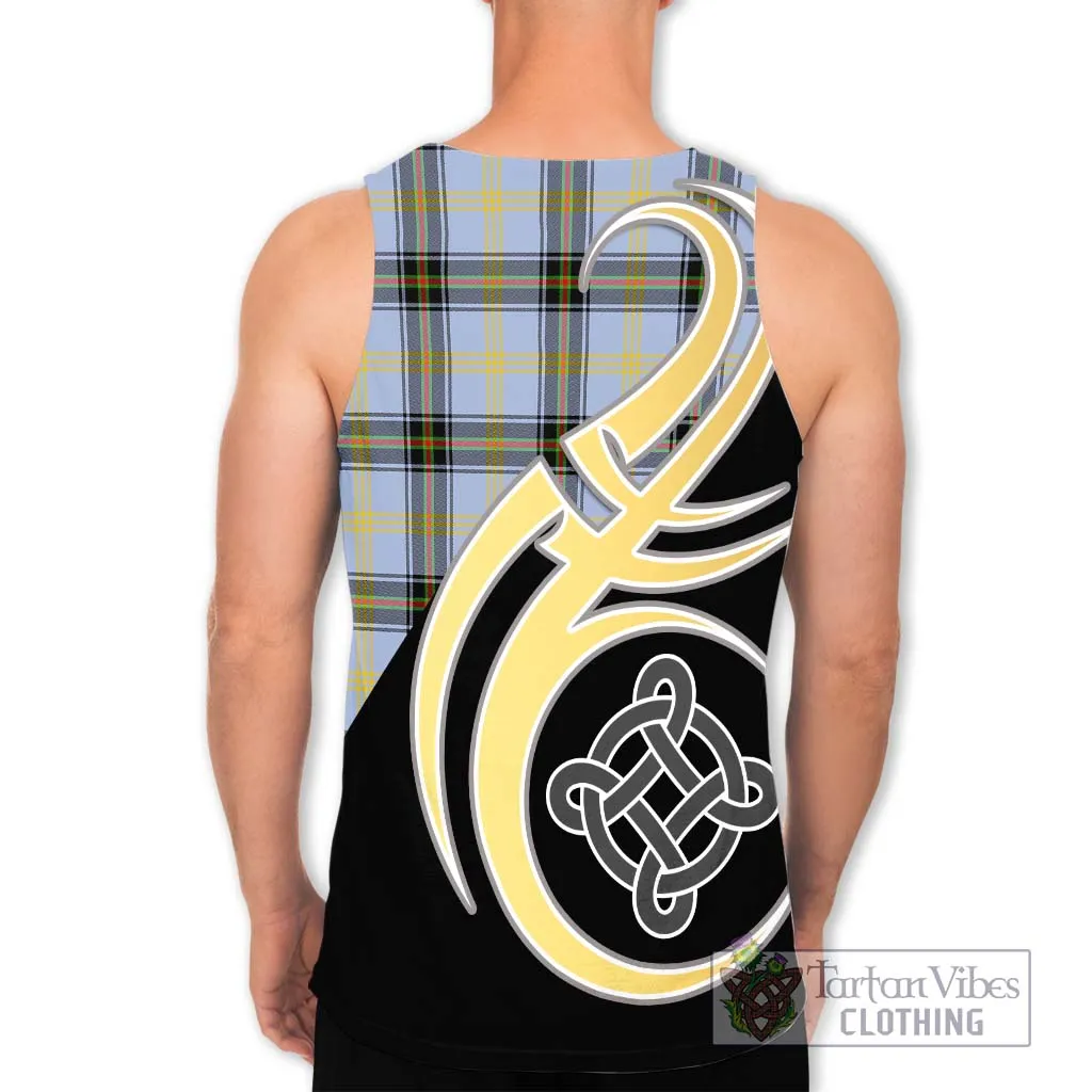 Bell of the Borders Tartan Men's Tank Top with Family Crest and Celtic Symbol Style