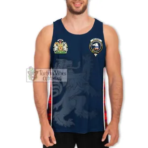 Belshes Tartan Men's Tank Top with Family Crest and Lion Rampant Vibes Sport Style