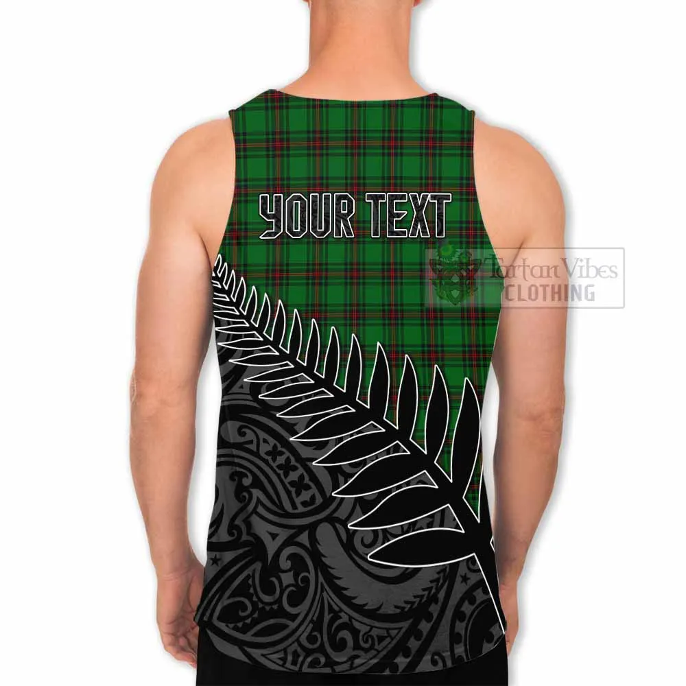 Beveridge Crest Tartan Men's Tank Top with New Zealand Silver Fern Half Style