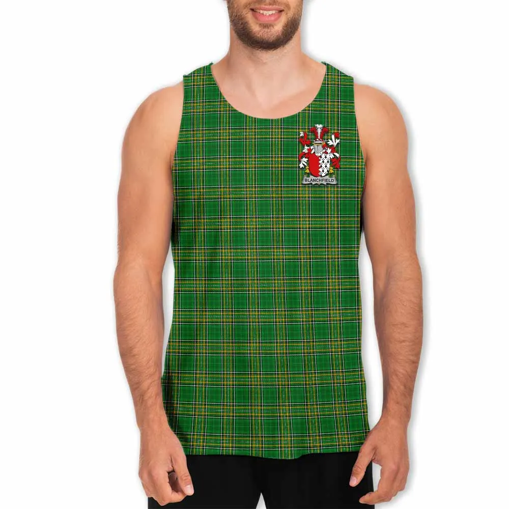 Blanchfield Irish Clan Tartan Men's Tank Top with Coat of Arms