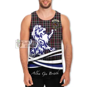 Borthwick Tartan Men's Tank Top with Alba Gu Brath Regal Lion Emblem