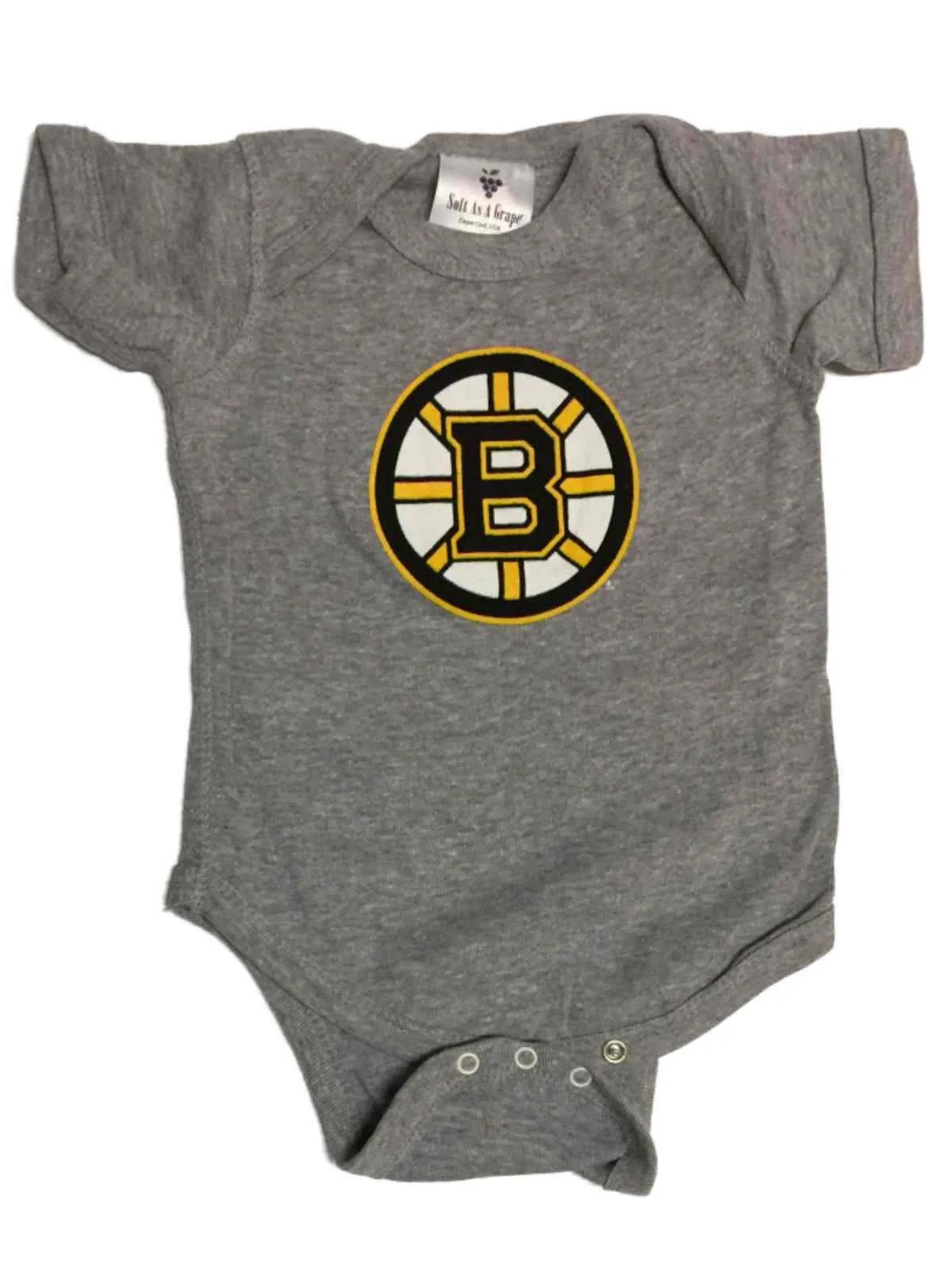 Boston Bruins SAAG BABY INFANT Gray Lap Shoulder Short Sleeve One Piece Outfit