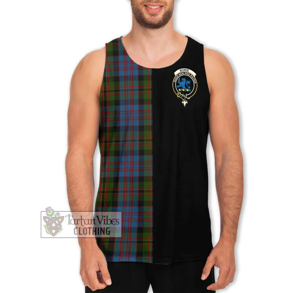 Bowie Tartan Men's Tank Top with Family Crest and Half Of Me Style