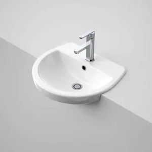 Caroma Cosmo Semi Recessed Basin 1TH White