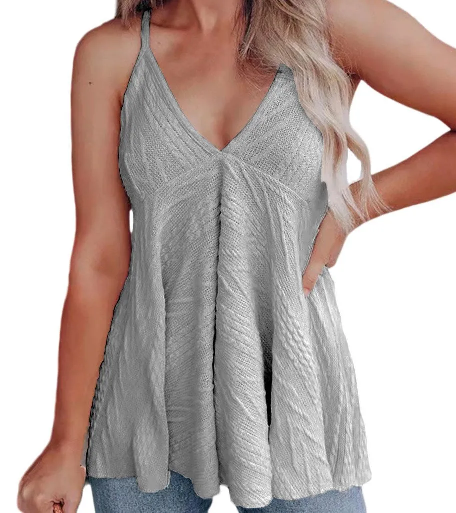 Casual Design Sling Wool Top