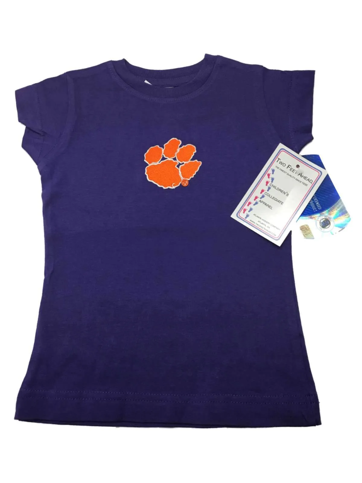 Clemson Tigers Two Feet Ahead Toddler Girls Purple Longer Length T-Shirt