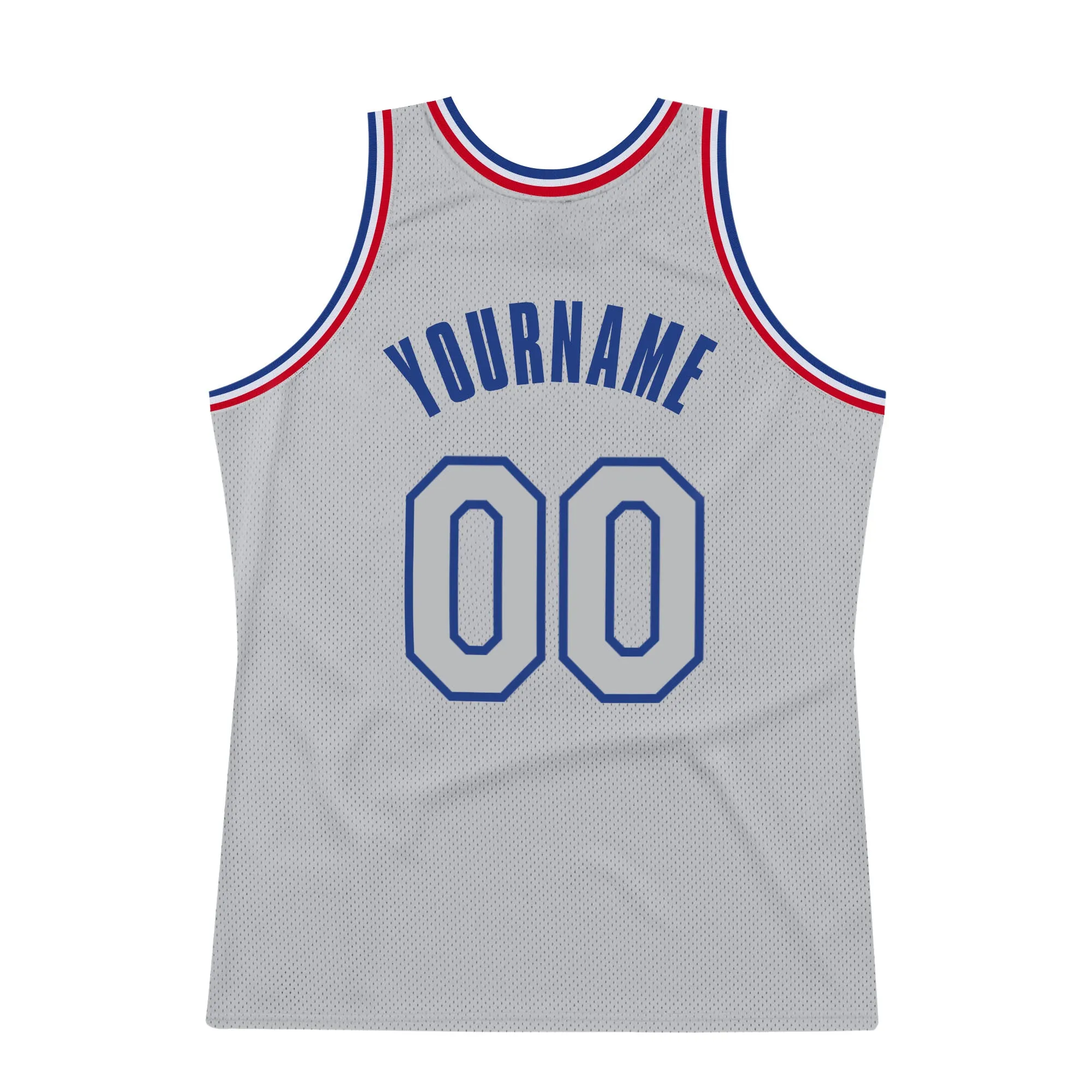 Custom Gray Gray-Royal Authentic Throwback Basketball Jersey