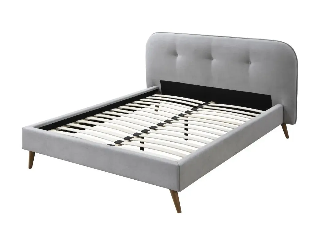 Dallas King Bed, Gray Fabric