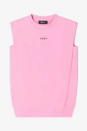 DKNY Girls Cotton French Terry Logo Dress