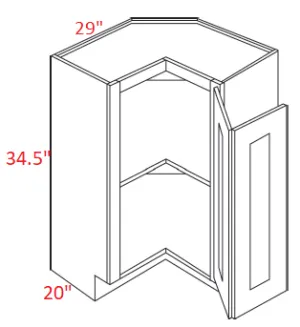 EB22-BSQC33 Elegant Dove Assembled 33" Easy Reach Corner Cabinet