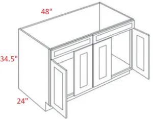 EB22-SB48 Elegant Dove Assembled 48" Base Cabinet