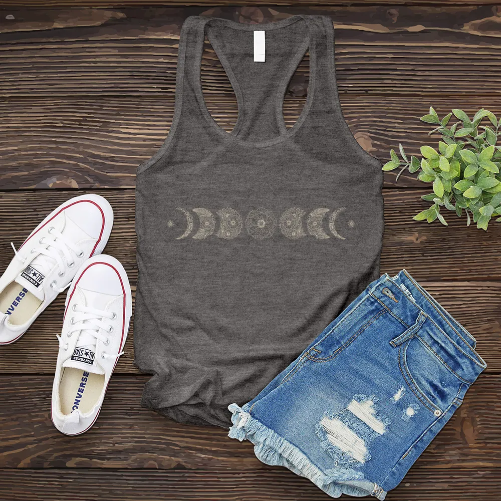 Floral Moon Phases Women's Tank Top