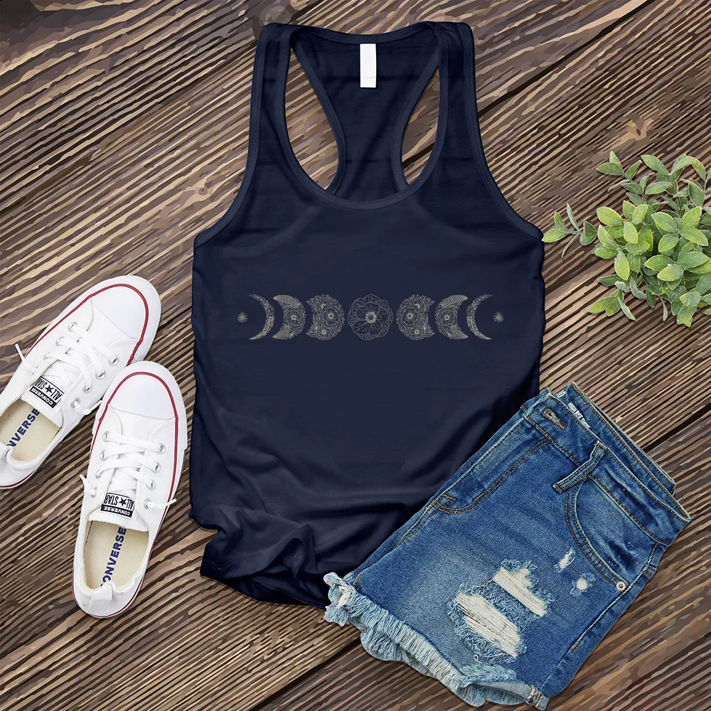 Floral Moon Phases Women's Tank Top