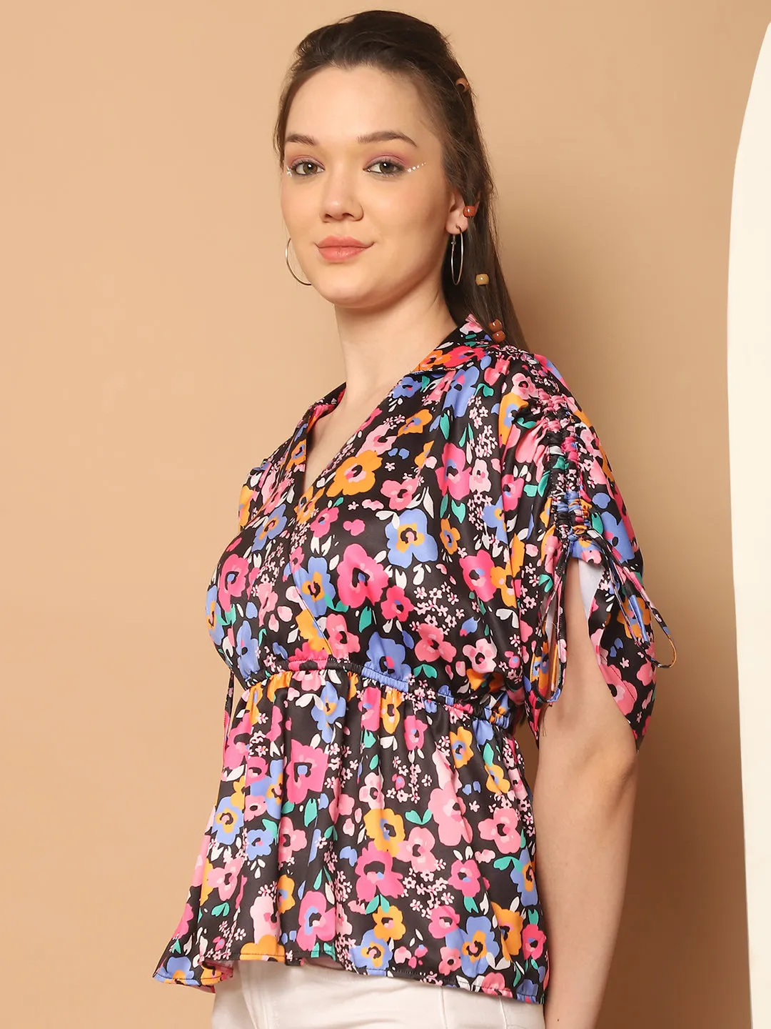 Floral Printed Peplum Top for Womens