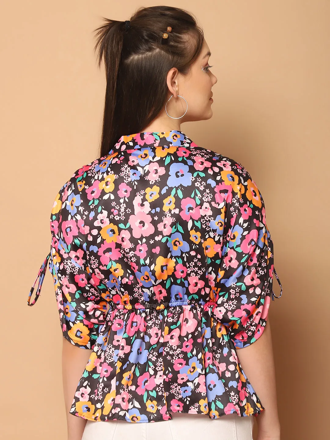 Floral Printed Peplum Top for Womens