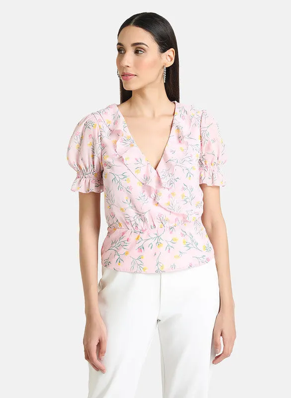 Floral Printed Top With Peplum