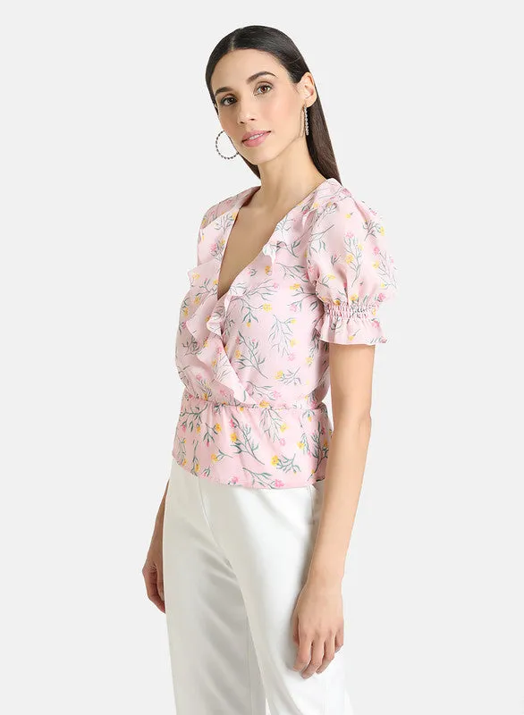 Floral Printed Top With Peplum