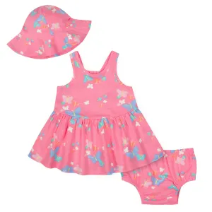 Gerber Girls' Toddler 3-Piece Dress Set, Butterflies