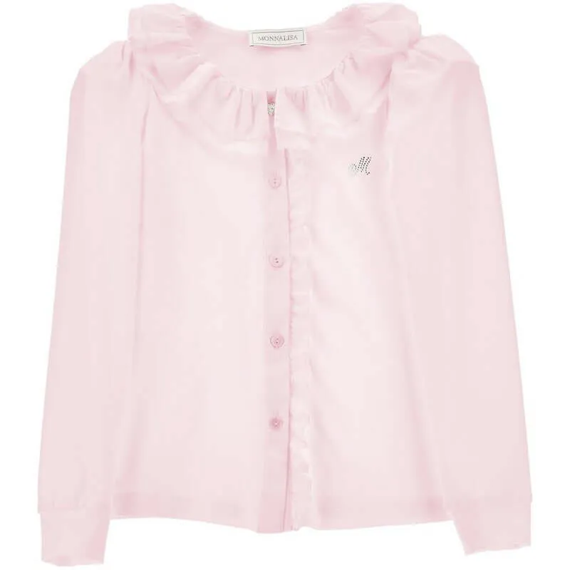 Girls Pink Frill Shirt