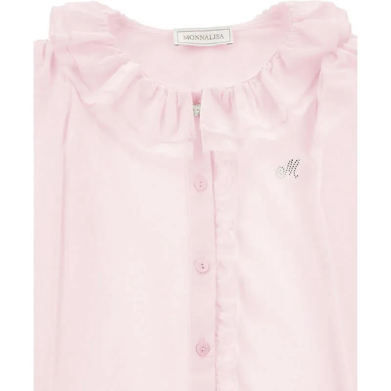 Girls Pink Frill Shirt