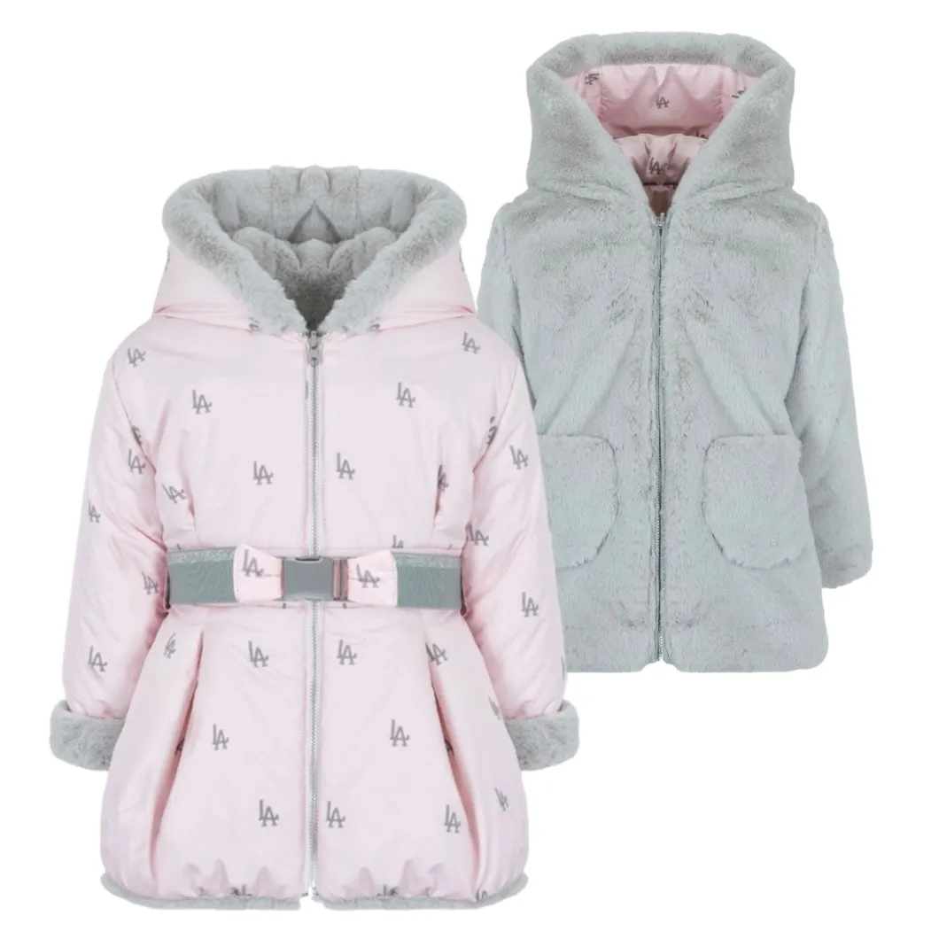 Girls Pink Reversible Jacket