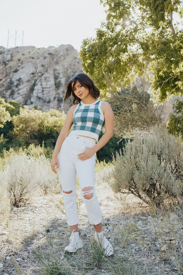 Hailey Gingham Crop Tank - FINAL SALE