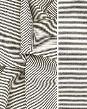 Heather Grey and White Striped Ponte de Roma Rayon Knit Fabric