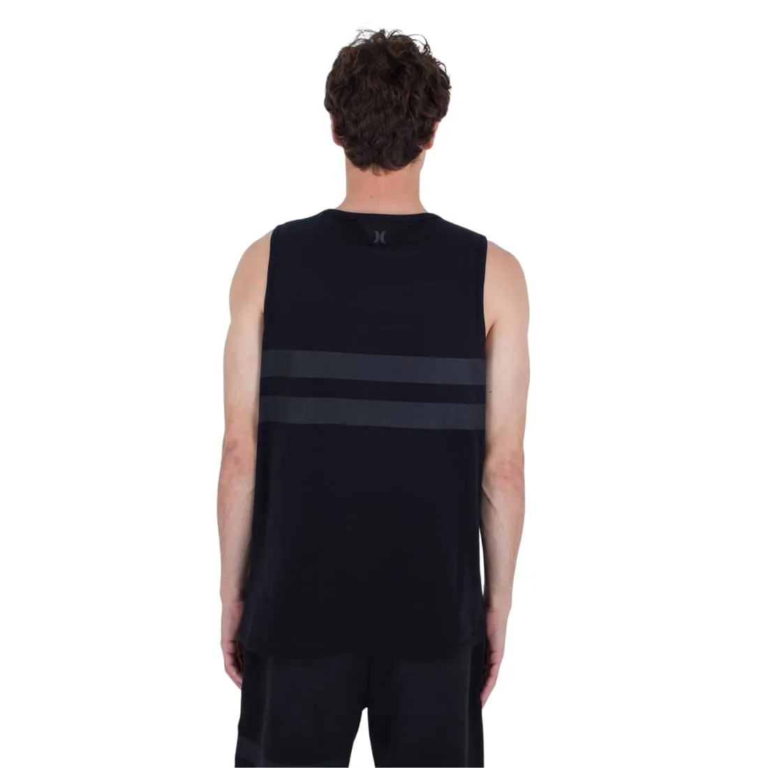 Hurley Oceancare Stripes Tank Top Vest - Black Heather