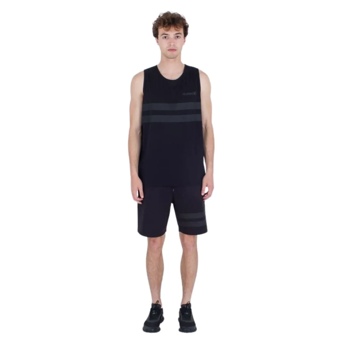 Hurley Oceancare Stripes Tank Top Vest - Black Heather