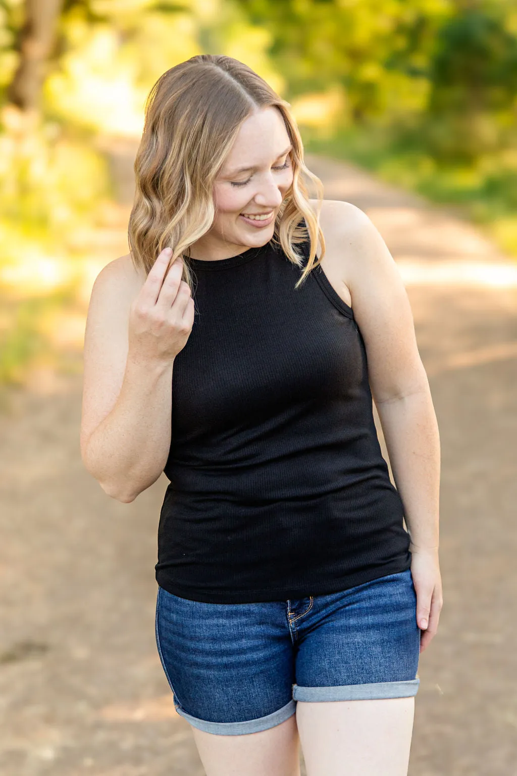 IN STOCK Tara Ribbed Tank - Black | Women's Tank Top