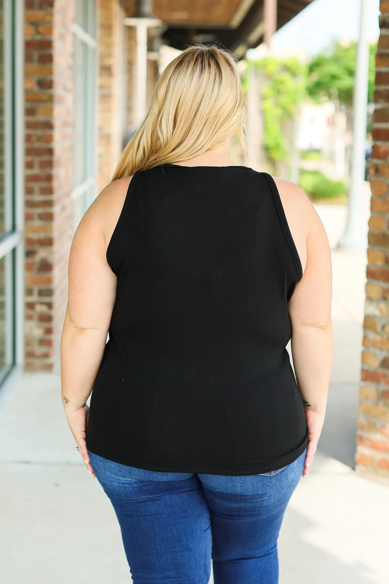 IN STOCK Tara Ribbed Tank - Black