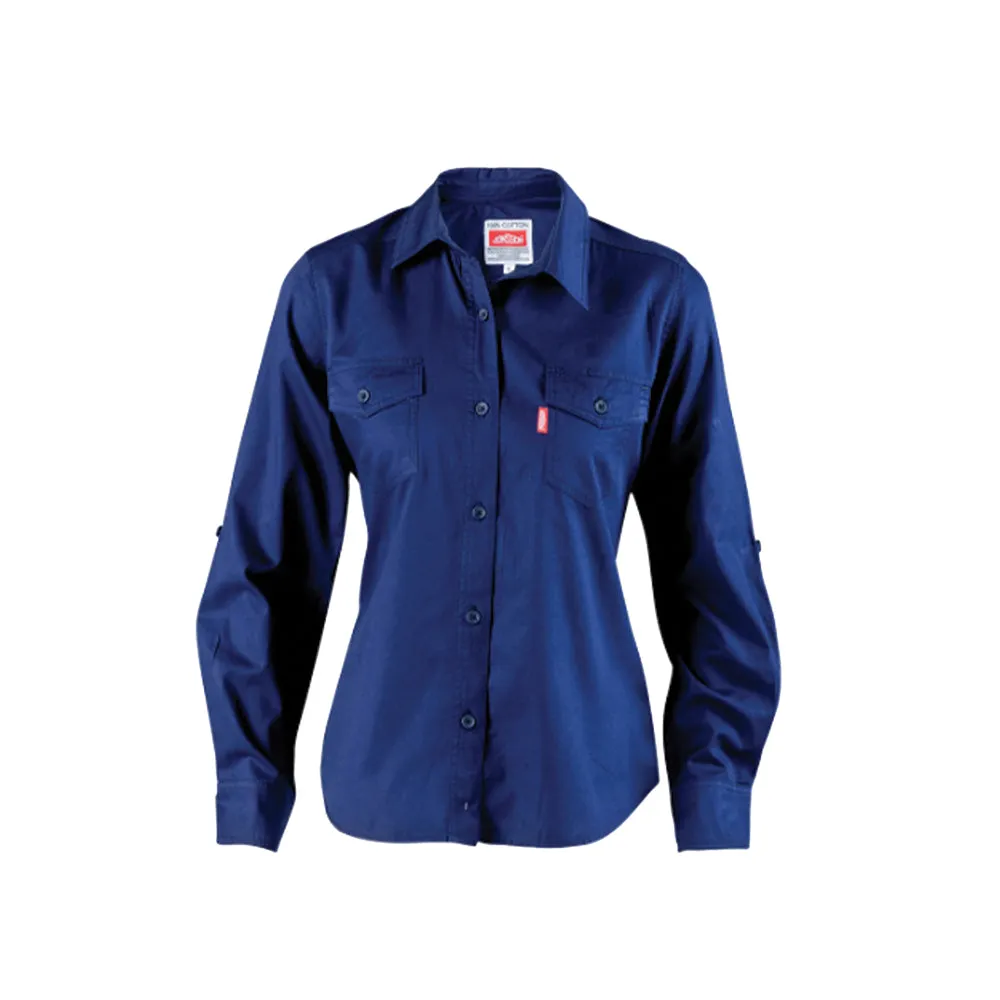 JONSSON WOMENS L/S WORK SHIRT COLOUR-NAVY SIZE-XL