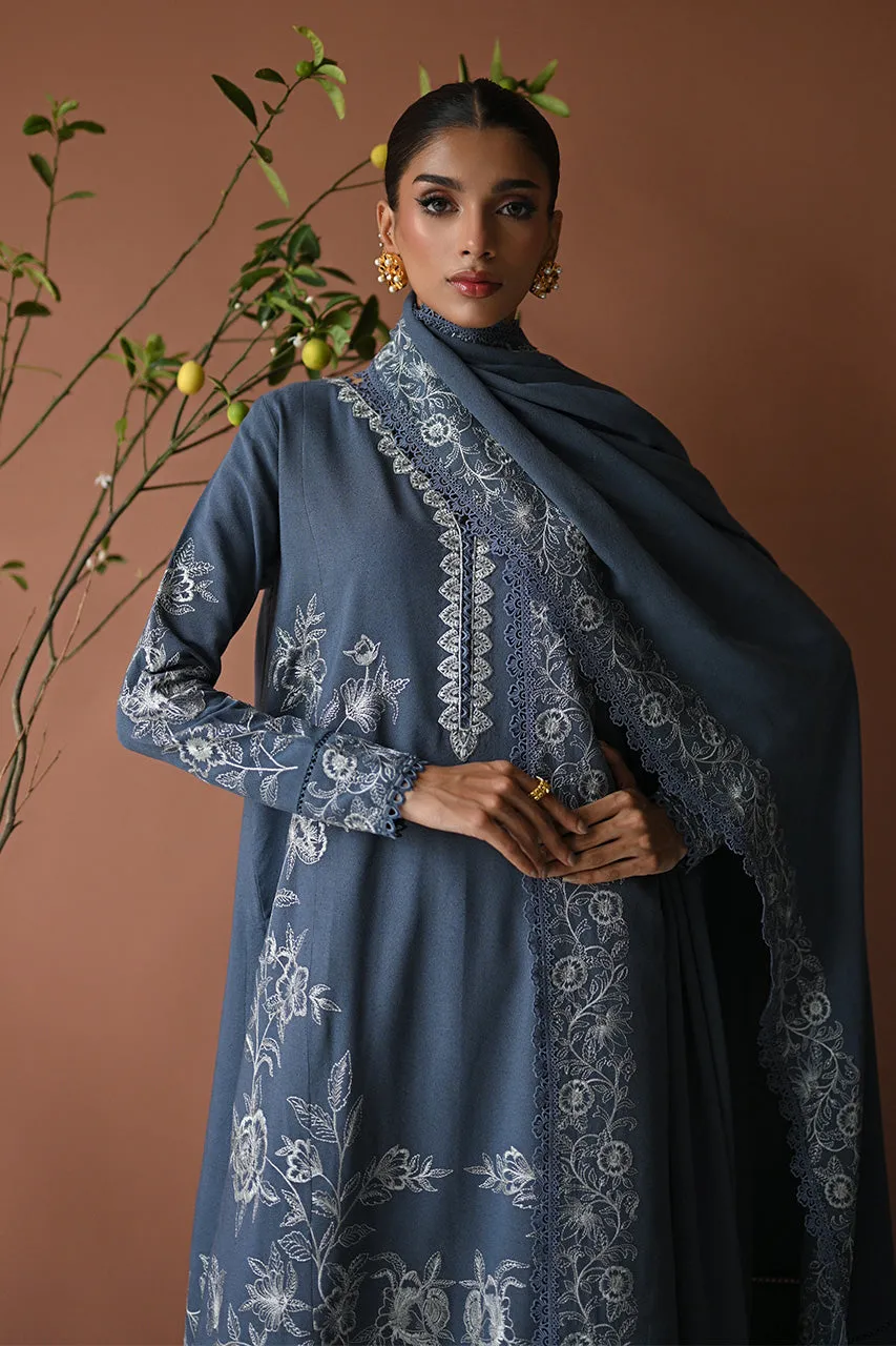 KARANDI'24-BLUE SLATE GREY LUXURY EMBROIDERED KARANDI SET (NEL-24630)