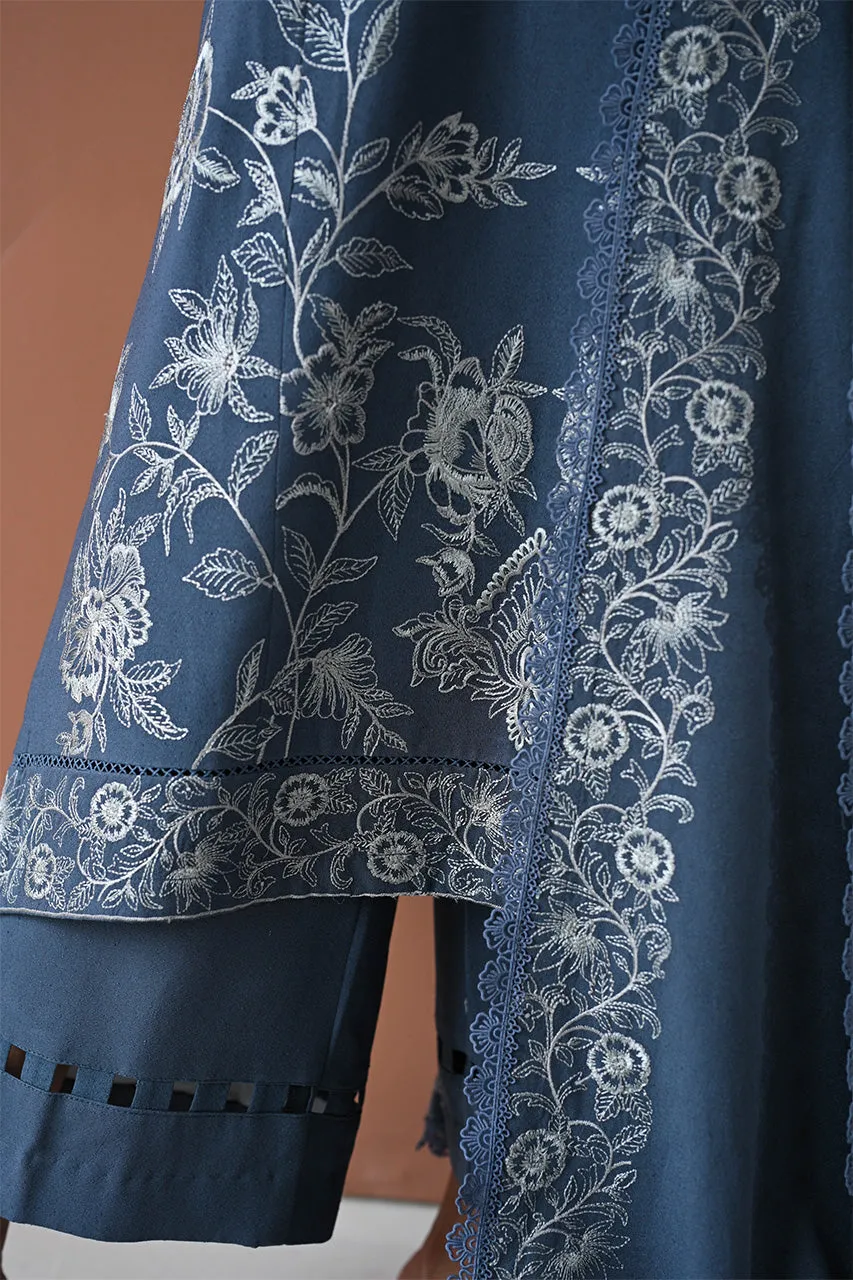 KARANDI'24-BLUE SLATE GREY LUXURY EMBROIDERED KARANDI SET (NEL-24630)