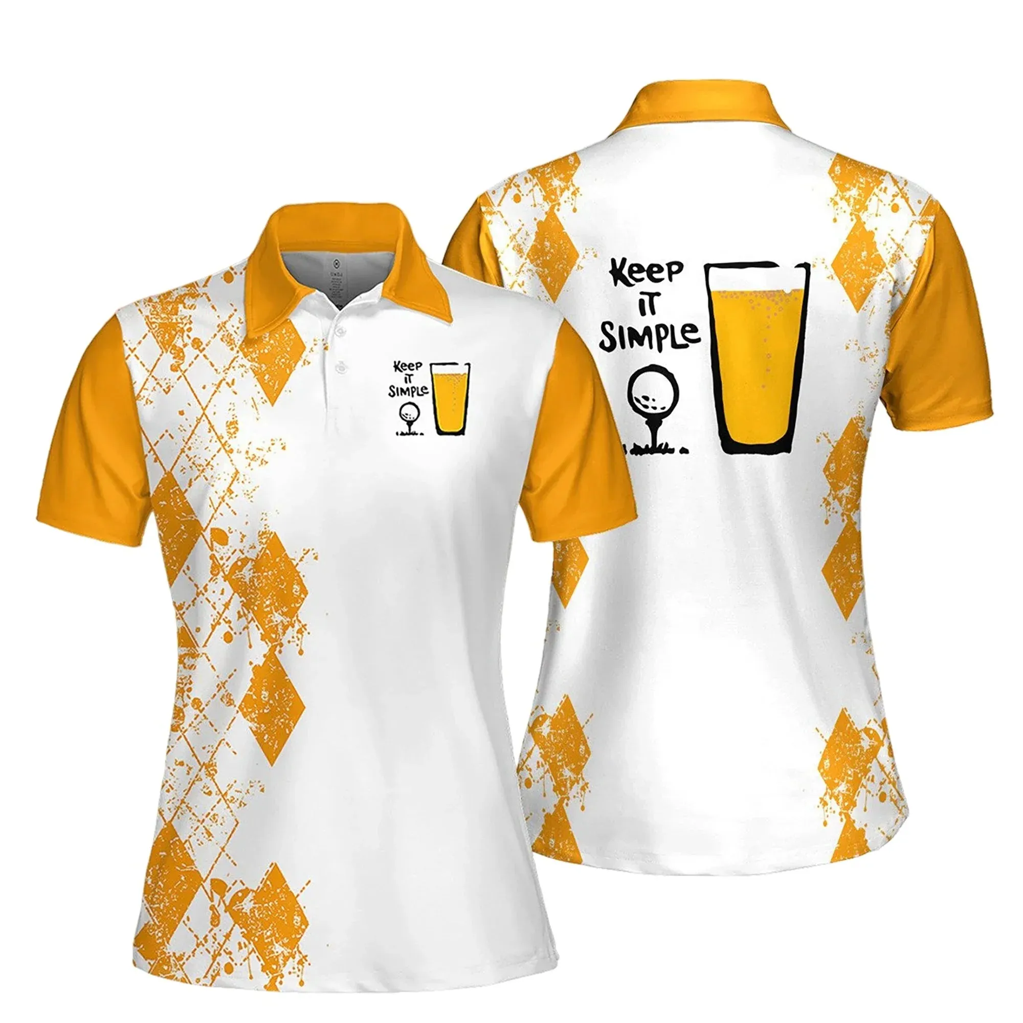 Keep It Simple Golf And Beer Women Short Sleeve Polo Shirt, Sleeveless Polo Shirt