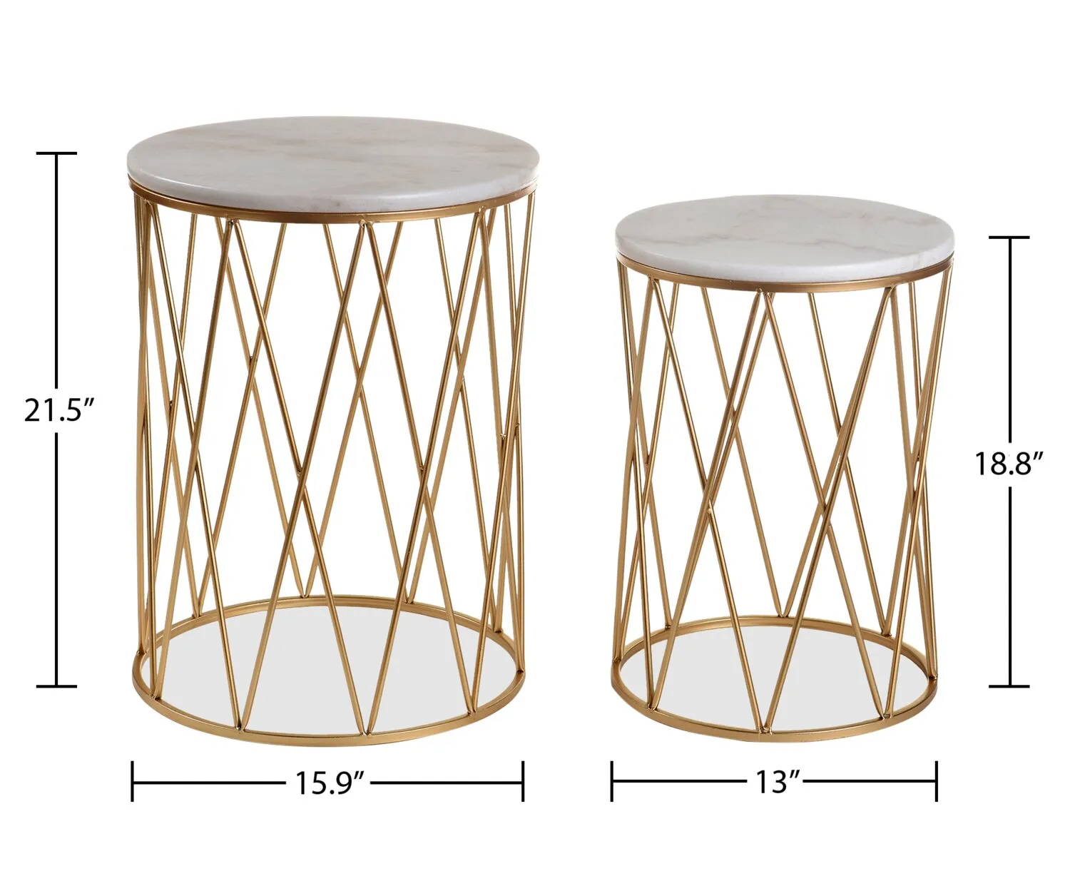 Kosse 2-Piece Accent Table Package - Gold